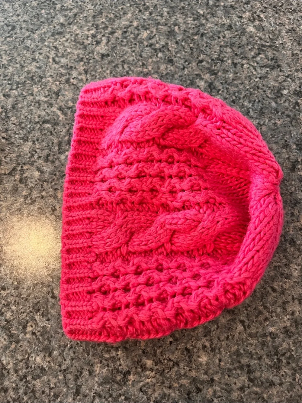 The North Face Kids Pink Cable-Knit Beanie